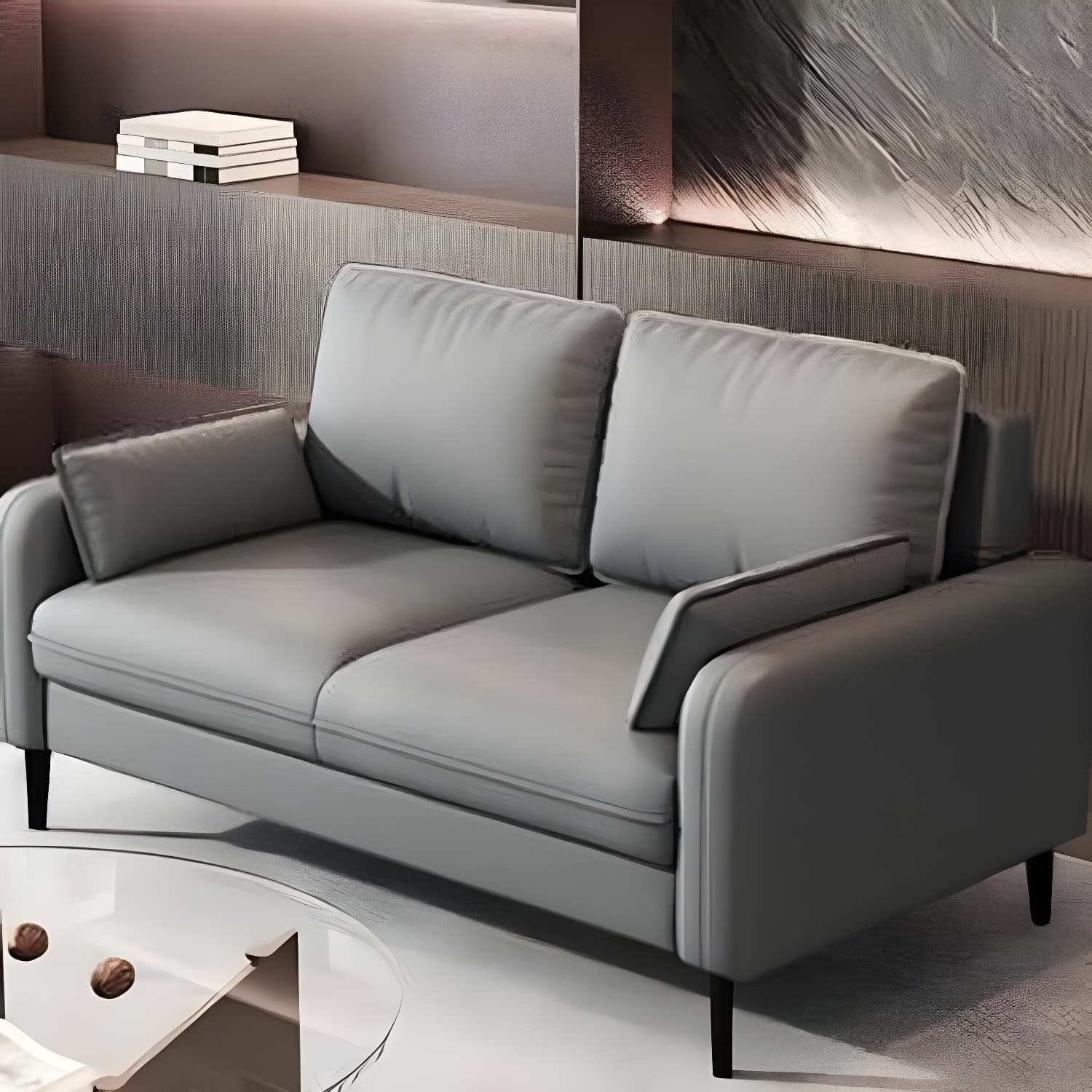 2-Seater Modern Cushioned Sofa with Bolster Pillows for Living Room - image 6