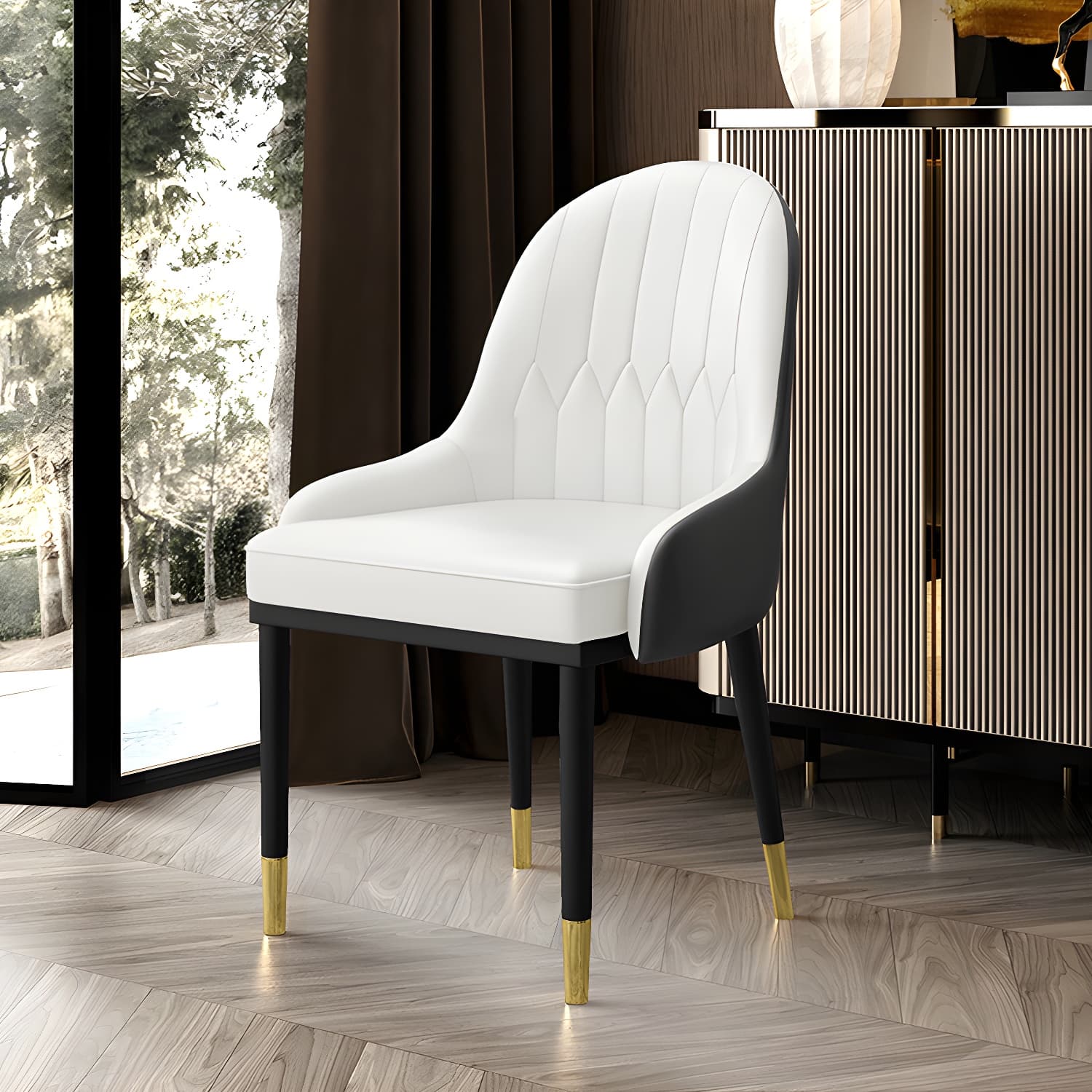 Leather Kitchen Side Chair 19'' Wide Dining Parsons Chair for Restaurant - image 7