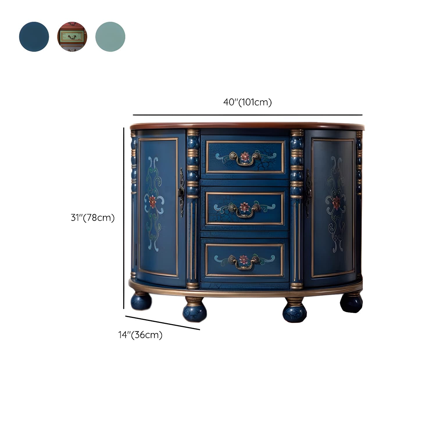 Industrial Distressed Wood Storage Cabinet 2 Doors Rectangle Accent Cabinet - image 17