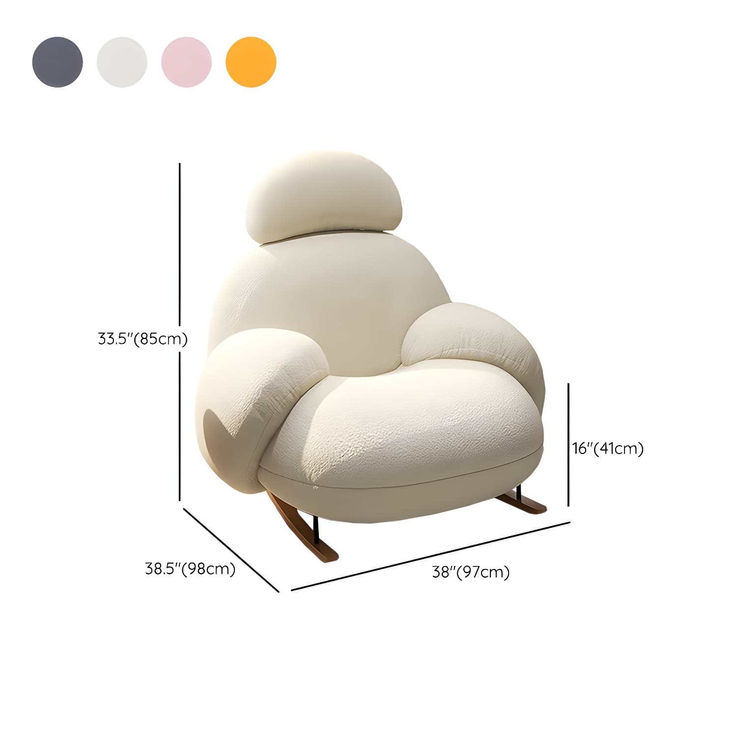 Attractive and Comfortable Designer Indoor Rocking Chair with Natural Wood Legs - image 19