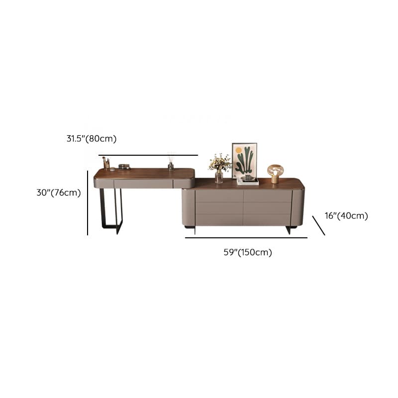 Vanity Set in Tan with 7 Drawers, Scalable and Push-Pull Features - image 10