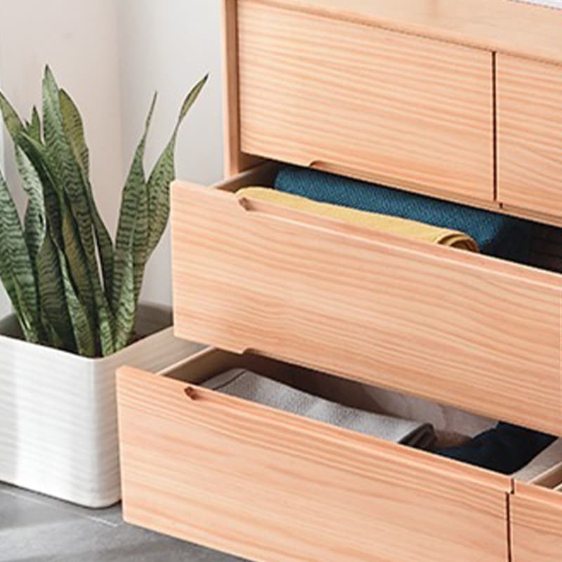 Five-Drawer Wooden Dresser, Natural Color, Modern Design, 50in Length, Pre-Drilled - image 15
