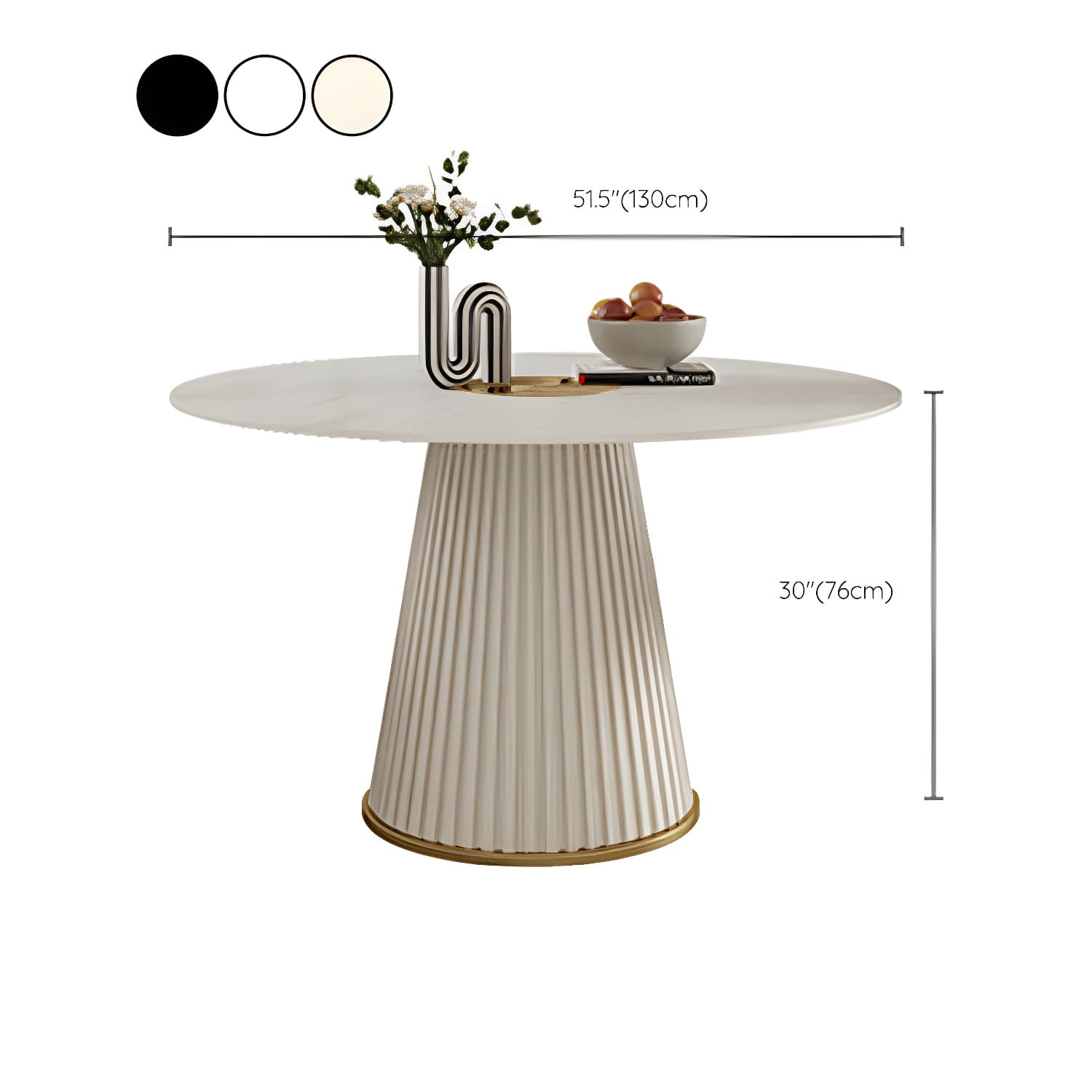 Modern Pedestal Table Steel Base Round Dining Table for Home Kitchen - image 15