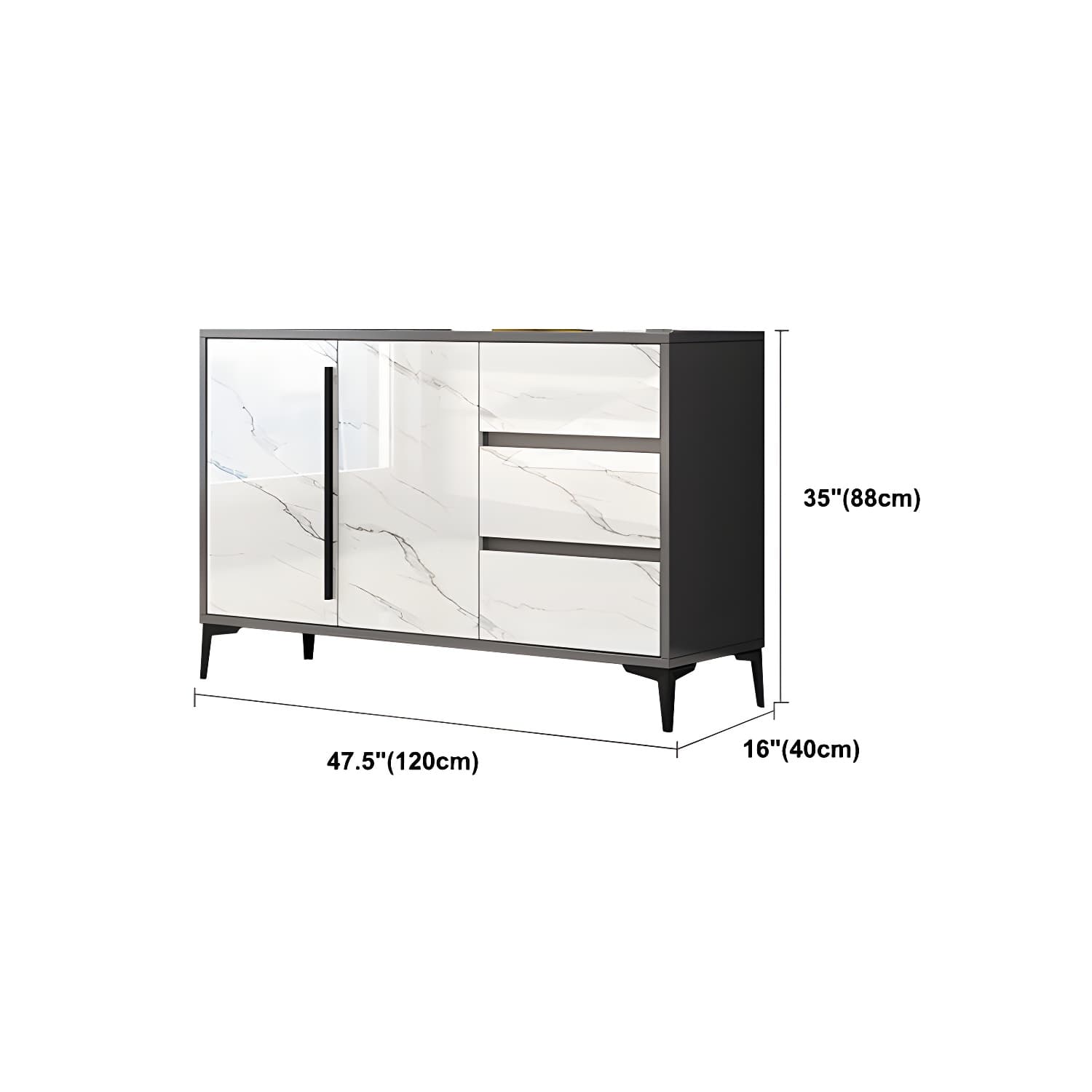 Engineered Wood Buffet Server with Drawers Modern Sideboard Table - image 17