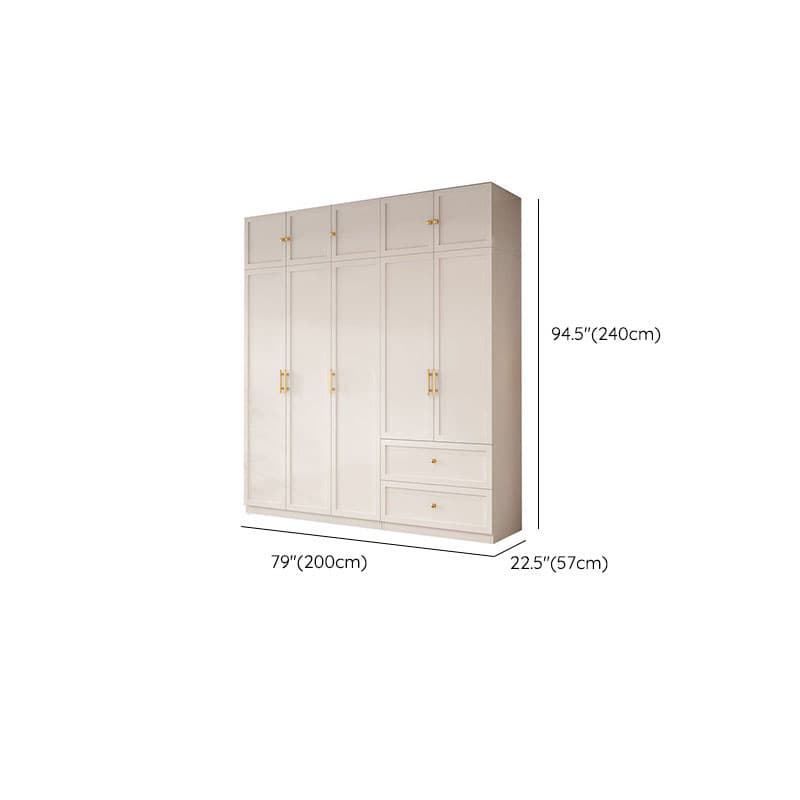 Simple Beige Engineered Wood Freestanding Armoire Cabinet with Soft Close Door, Clothing Rod & Interior Shelves - image 30