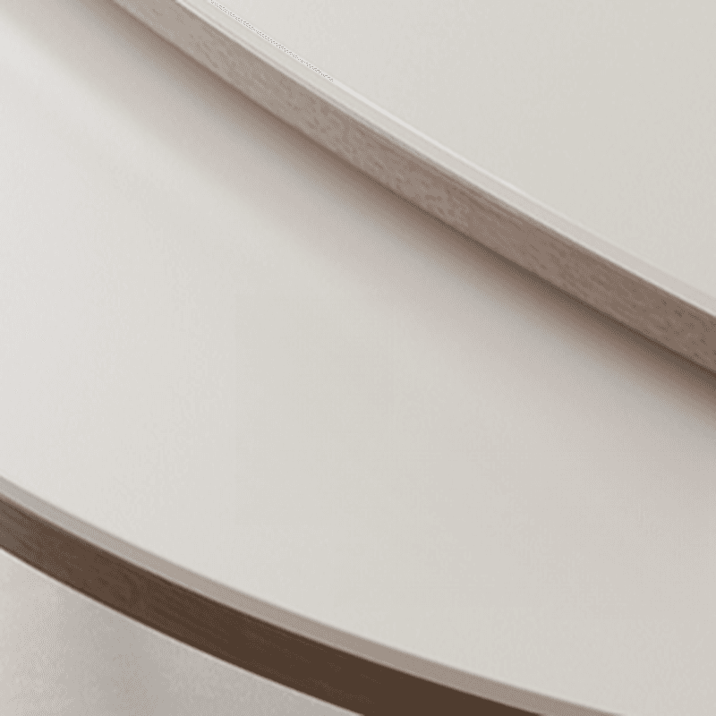 Minimalist Rounded Slate Dining Table Set with 4 Legs, Fold-away Leaf, and Light Gray/White Finish - image 8