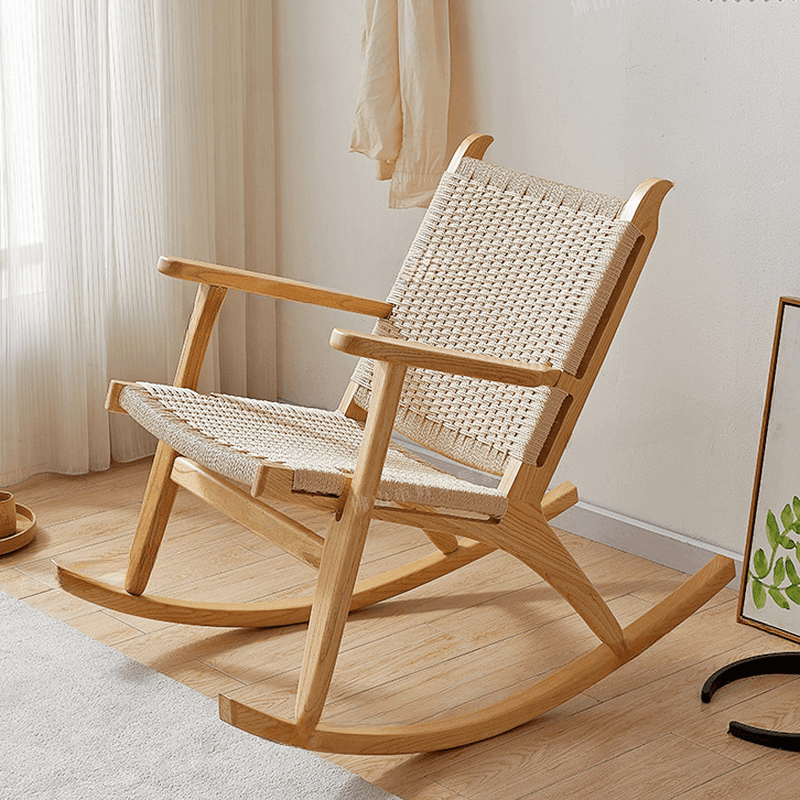 Wood Front Porch Rocking Chairs with Rear Back, Stationary - image 7