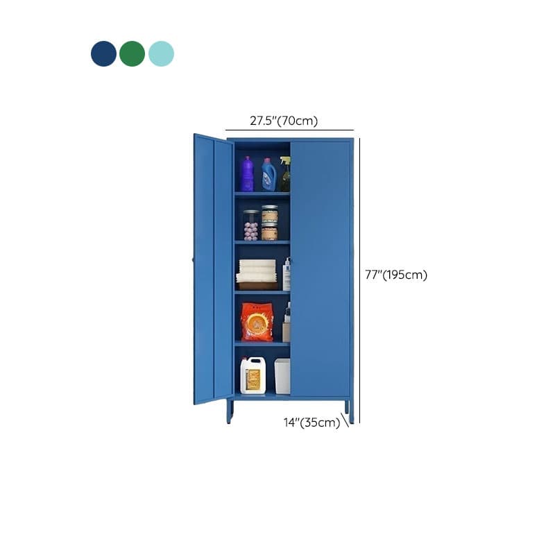 Modern Lacquered Finish Metal Accent Cabinet with 5 Cabinets and Adjustable Shelves - image 19