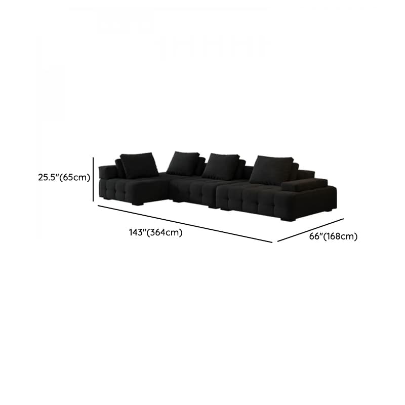 Cotton Midnight Black Standard/Single Sofa with Armrest and 4/3/1 Pillows - image 19