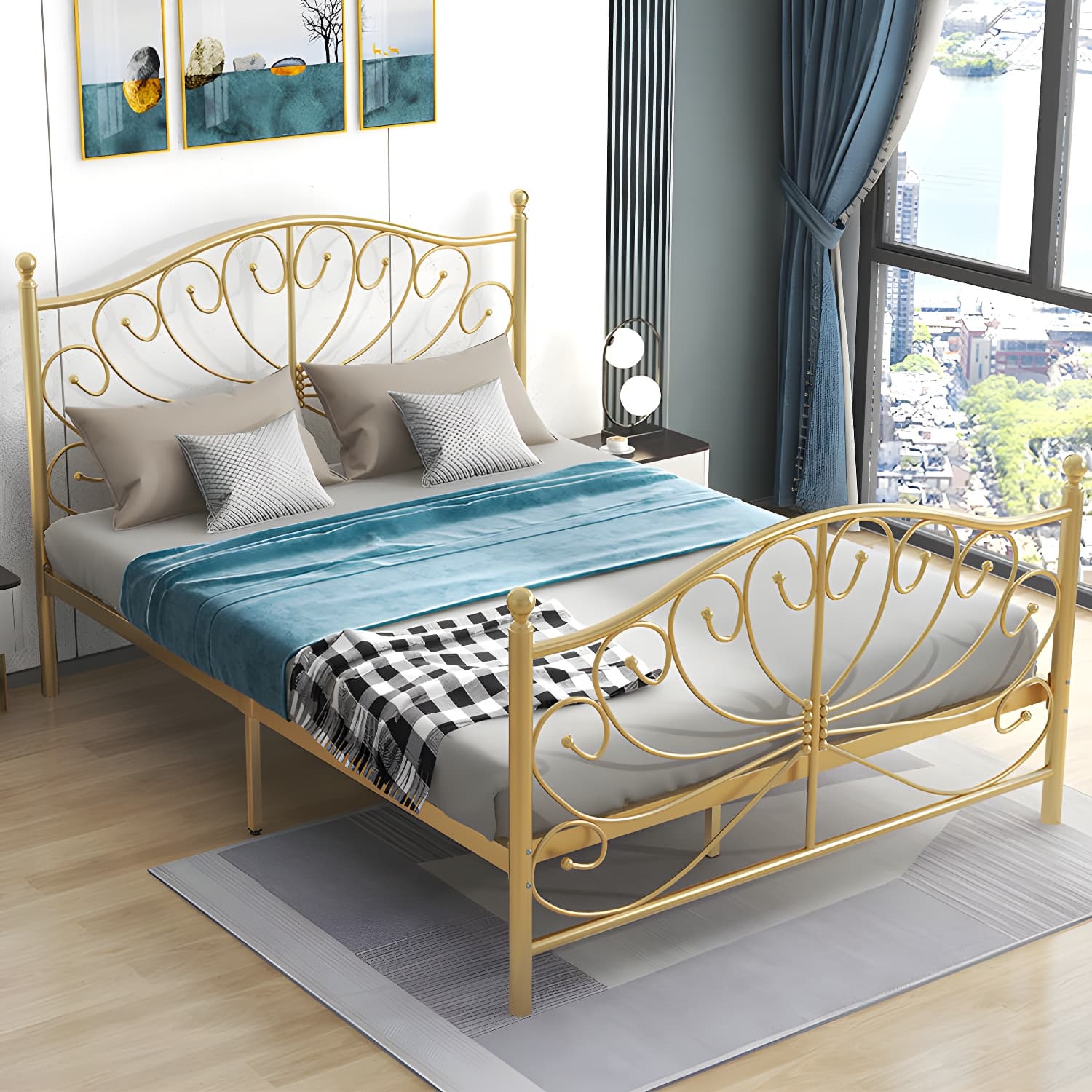 Metal Wire-Grid Bed with 6 Legs Open-Frame Low Profile Bed Frame - image 5