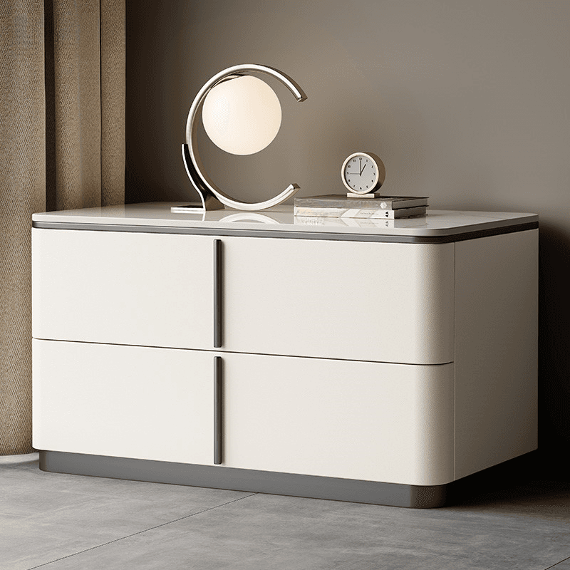 Modish Drawer Storage Bedside Table with 2 Drawers and Sintered Stone Countertop - image 10