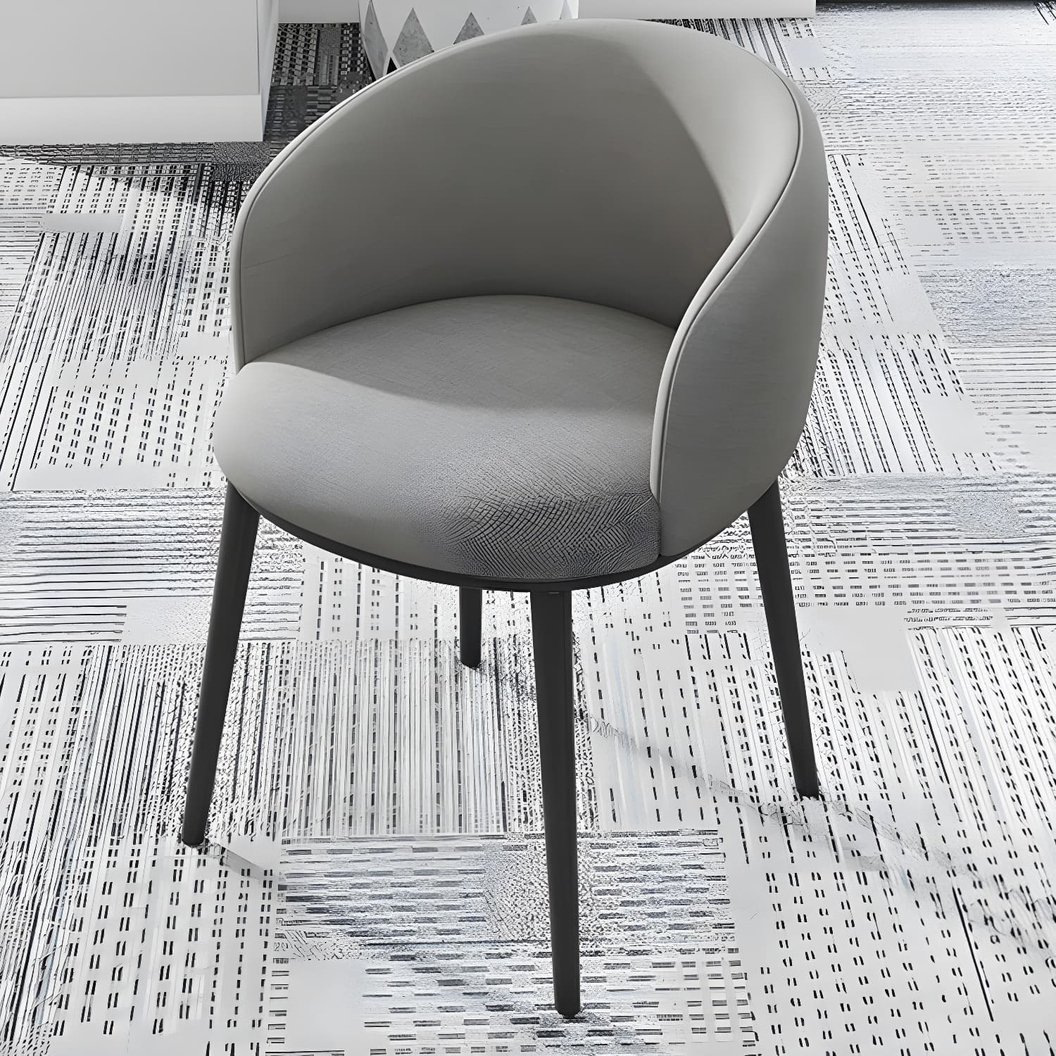 Modern Upholstered Home Arm Chair Solid Back Matte Finish Dining Chair - image 8