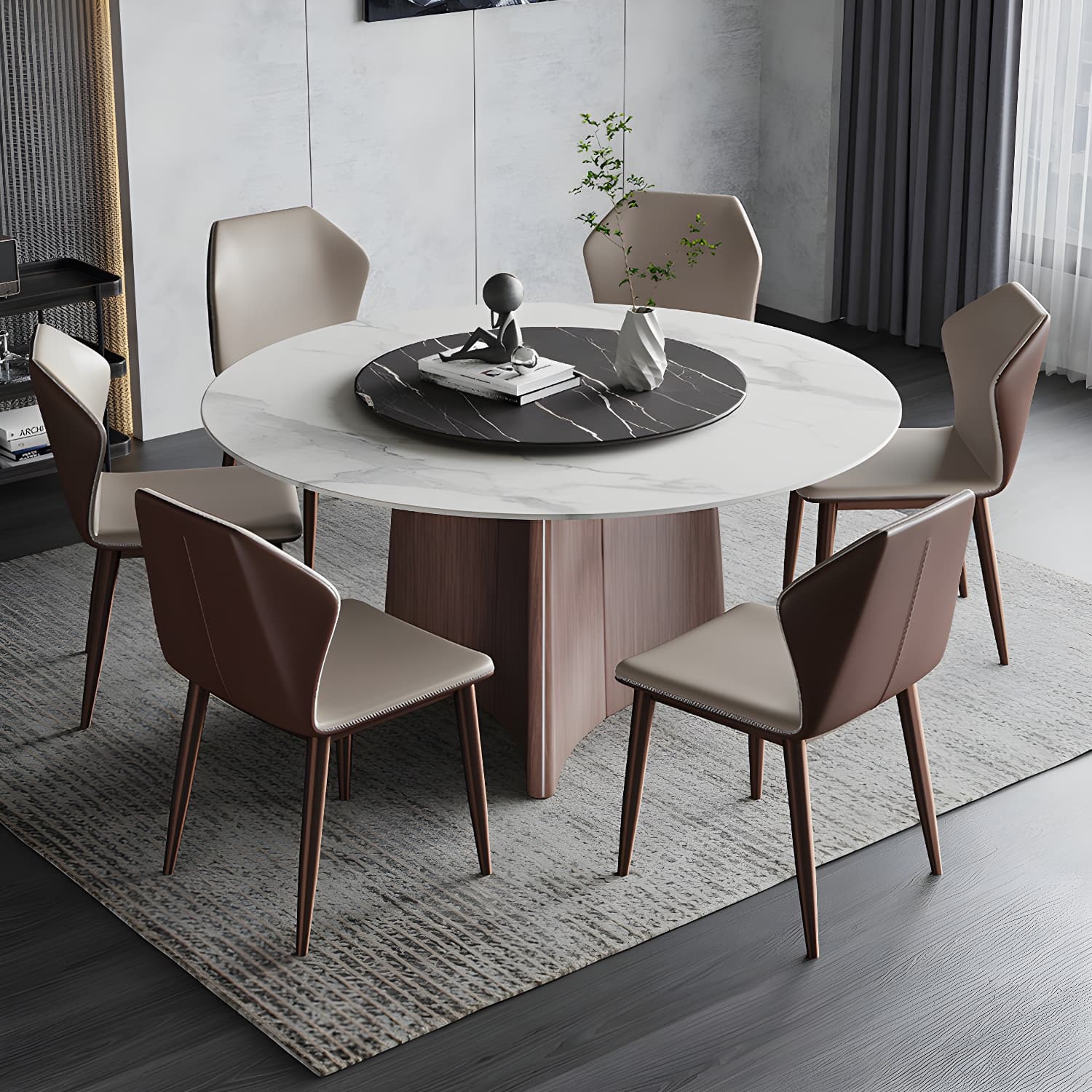 Modern Dining Table Set 1/3/4/7 Pieces with Metal Base Kitchen Furniture Set - image 3