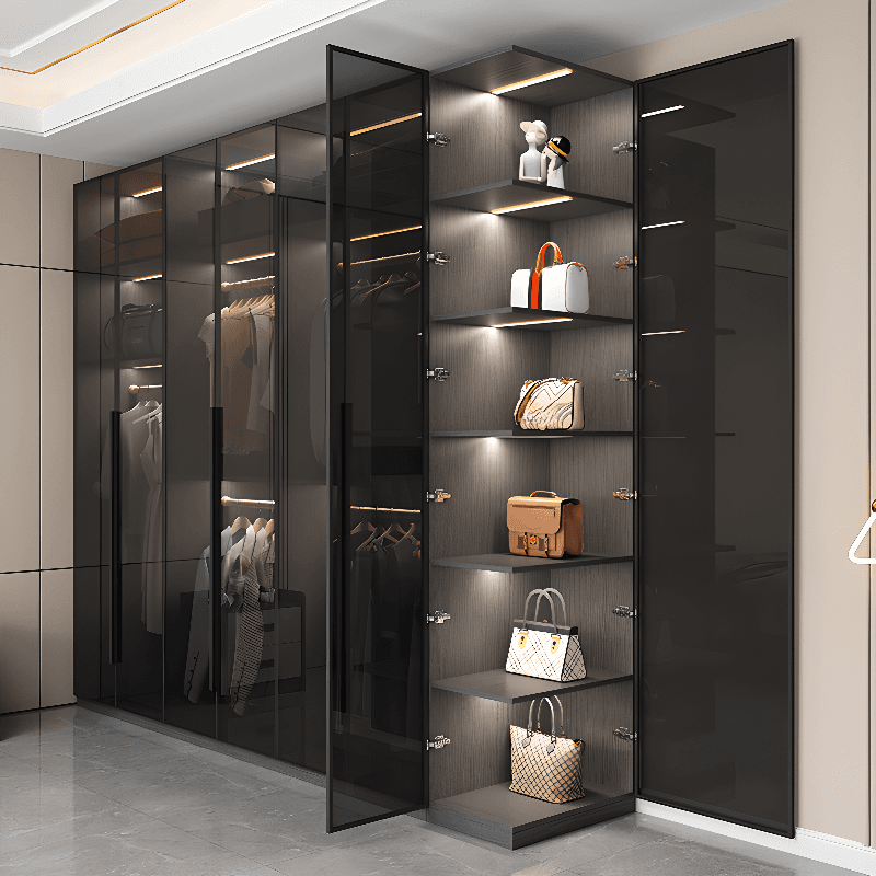 Midnight Black Unattached Lumber Armoire Cabinet with Soft Close Door, Interior Shelves, Clothing Rod and Soft Close Drawer - image 5