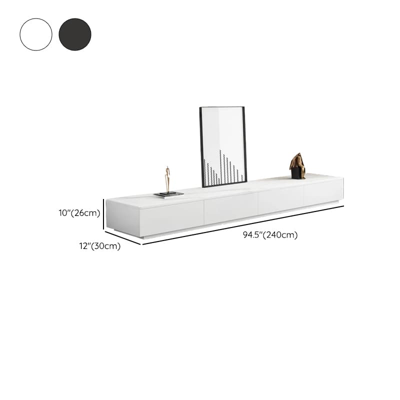 Trendy TV Stand with Storage, 2 Drawers & 2 Cabinets, White/Black - image 19