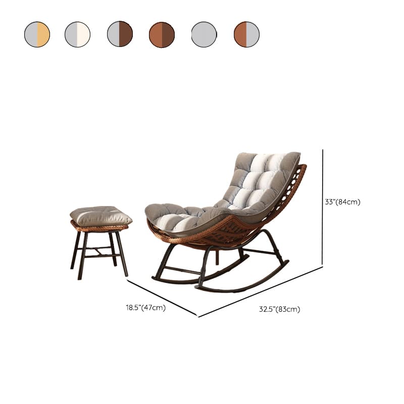 2 Piece Set/1 Piece Set Cushioned Rocking Chair with Ottoman in Resin with Rear in a Modern Simple Style - image 19