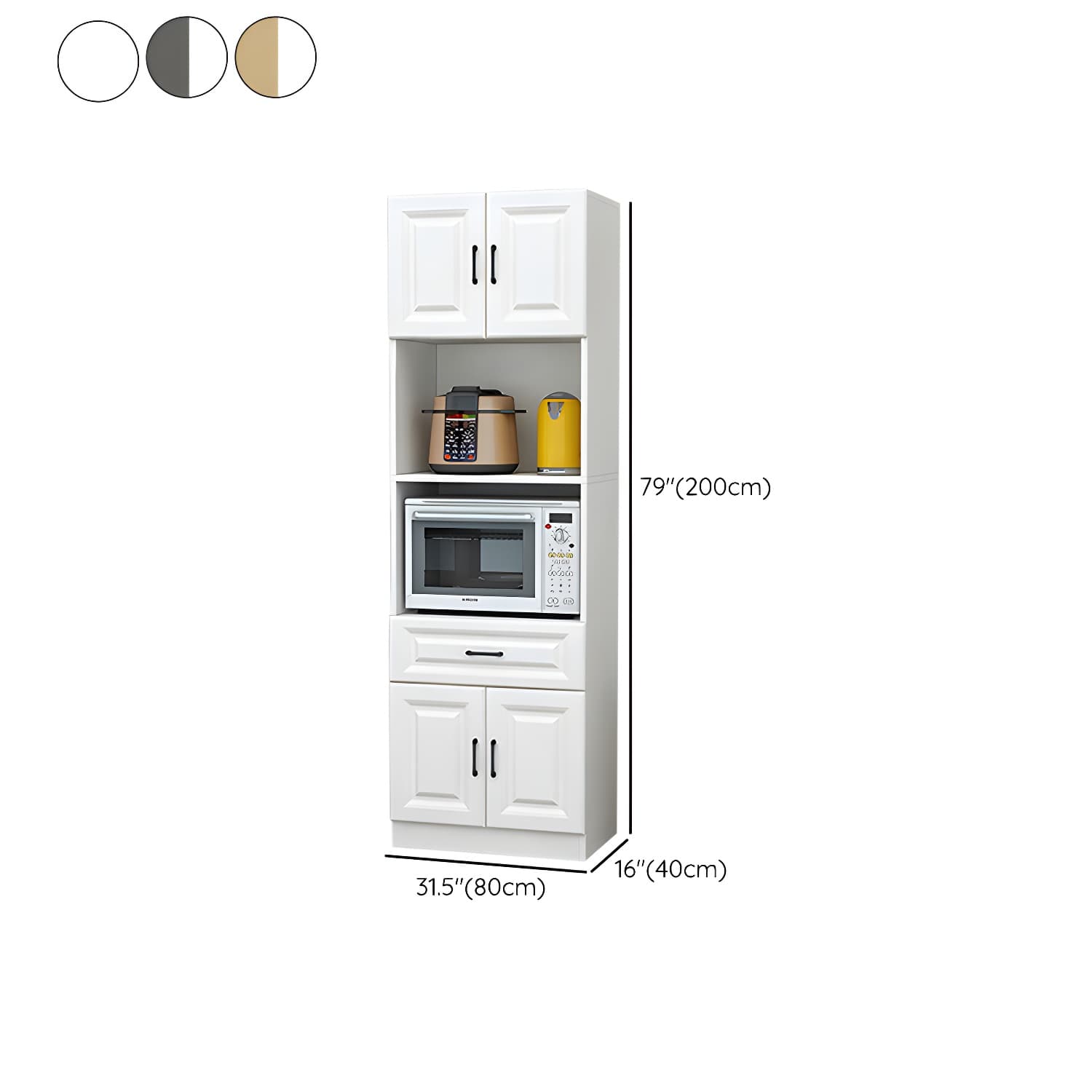 Wood Glam Server with Cabinets and Drawers - Narrow Size - Stylish and Functional - image 22