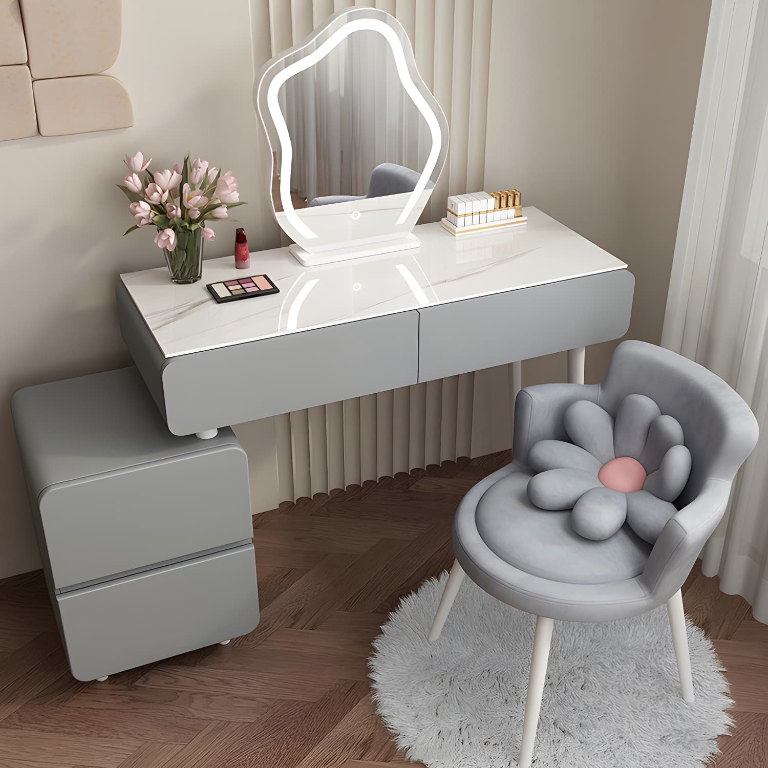 Contemporary Stone Top Vanity Dressing Table Bedroom Make-up Vanity - image 3