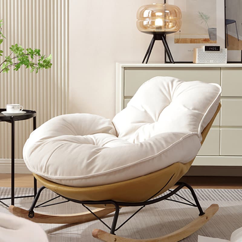 Chalk Simple 2 Piece Set Rocking Chair with Ottoman, Scratch-tolerant and Padded Upholstery - image 8