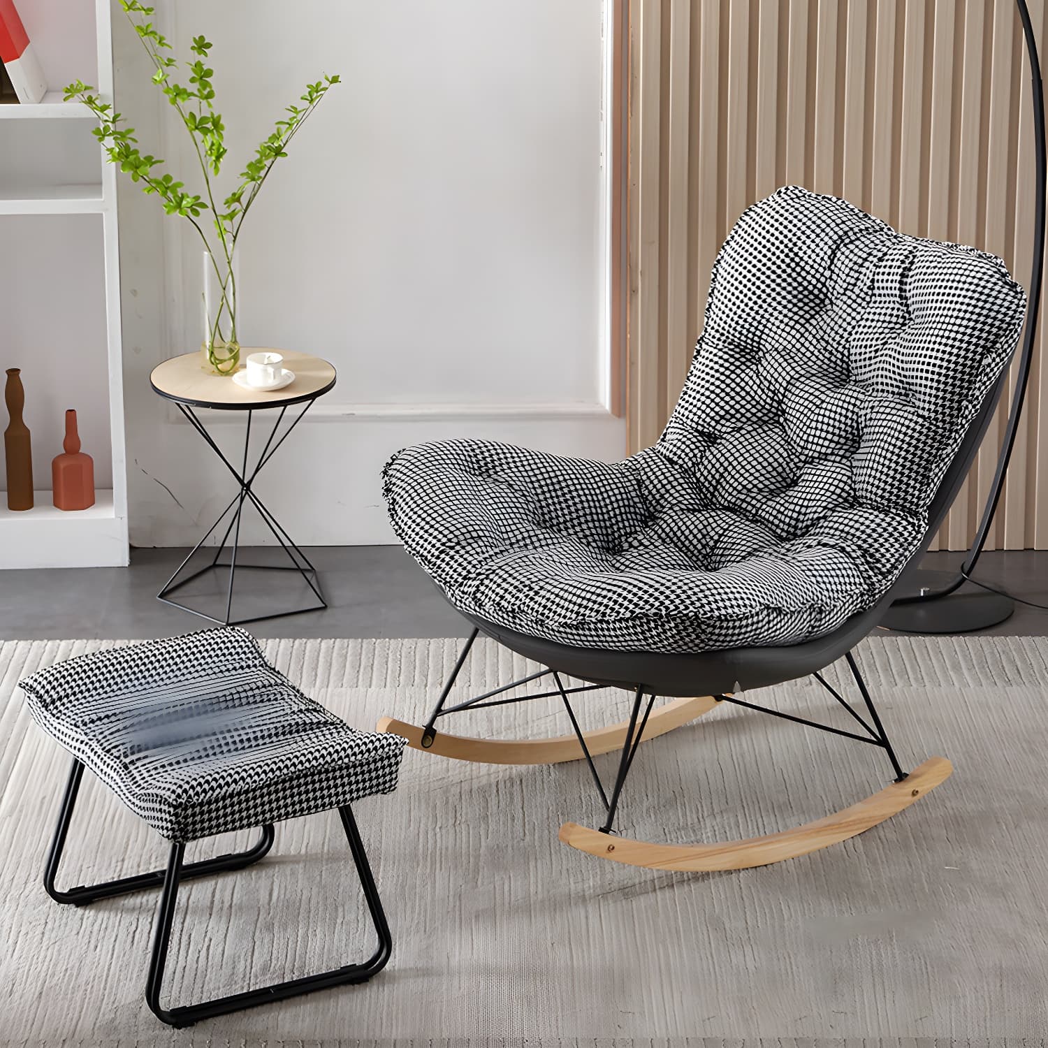 Leisure Light Luxury Rocking Chair Lounge Small Family Lazy Sofa Chair for Apartment