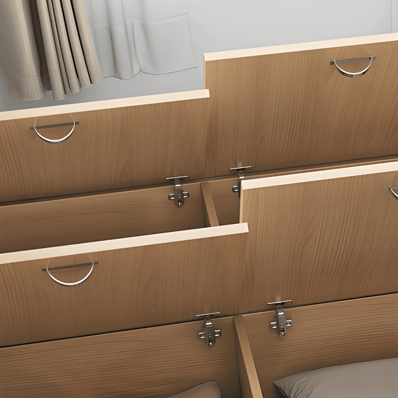 Natural Color Solid Color Storage Included with 3 Storage Boxes for Bedroom - image 3