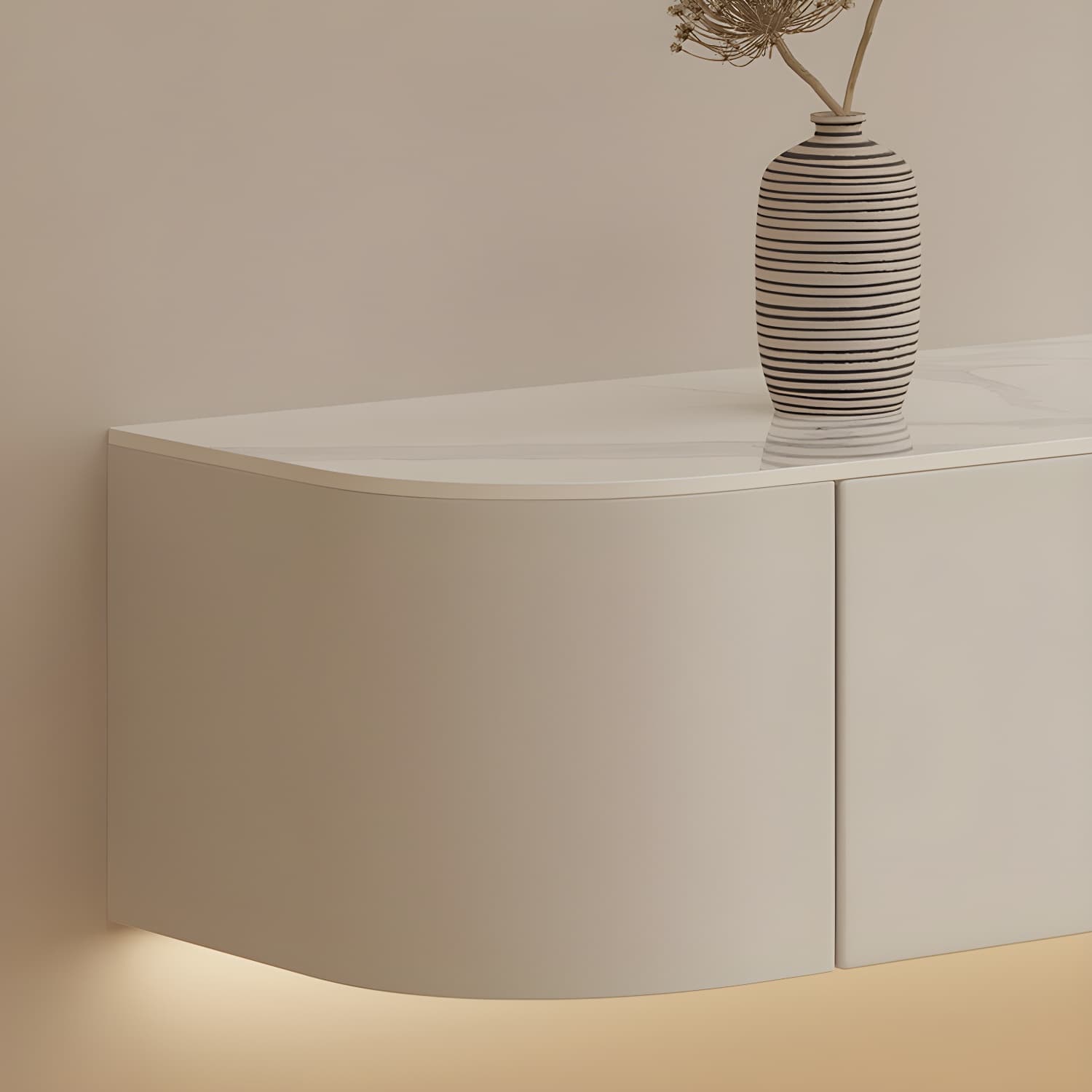 Contemporary Media Console Floating TV Media Console with Drawers - image 8