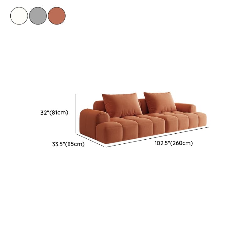Modern Solid Color Tear Resistant Standard Sofa in Light Gray/Ivory/Citrus Color with 4-seater/Seats 5/3-seater and 2 Pillows - image 13