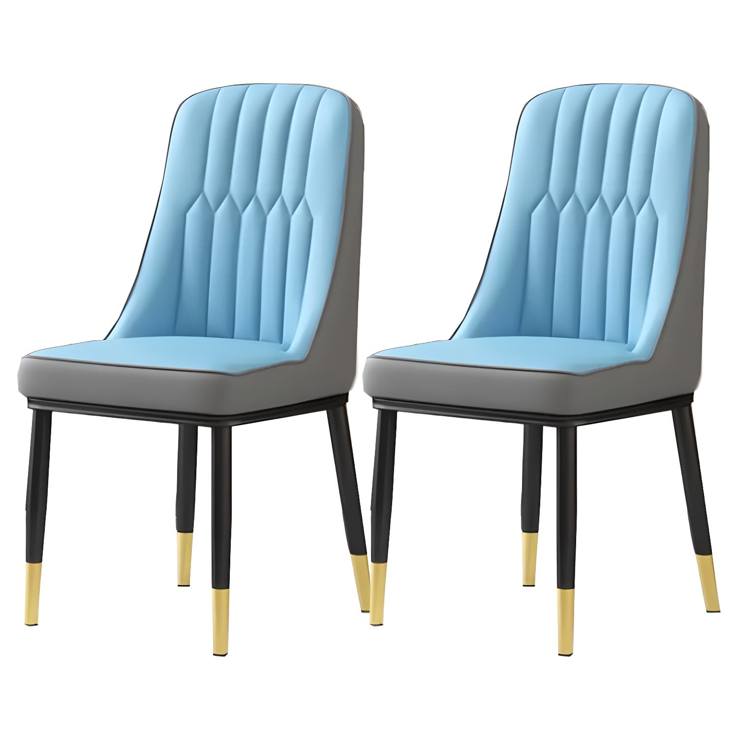 Glam Parsons Dining Side Chair Leather Indoor Dining Chair with Metal Legs - image 9