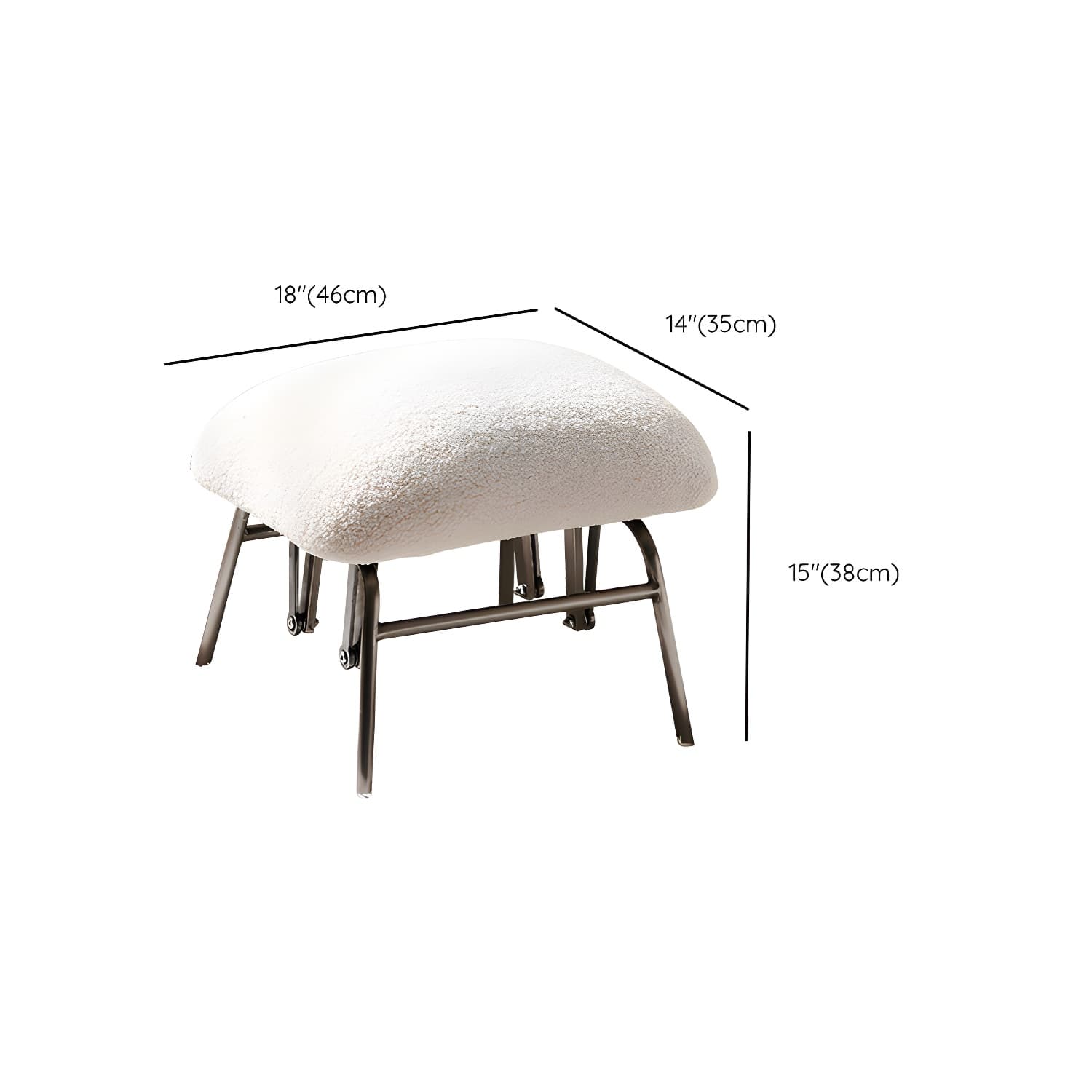 Sheepskin Rocking Chair with Cushion and Padded Seat Contemporary - image 21