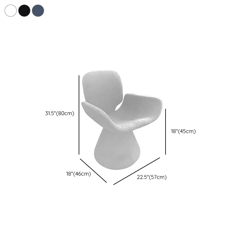 Simple Rotating Arm Chair with Uncovered Back, Padded Upholstery, Armrest, and Midnight Black/Cocoa/Chalk Lumber Legs - image 10