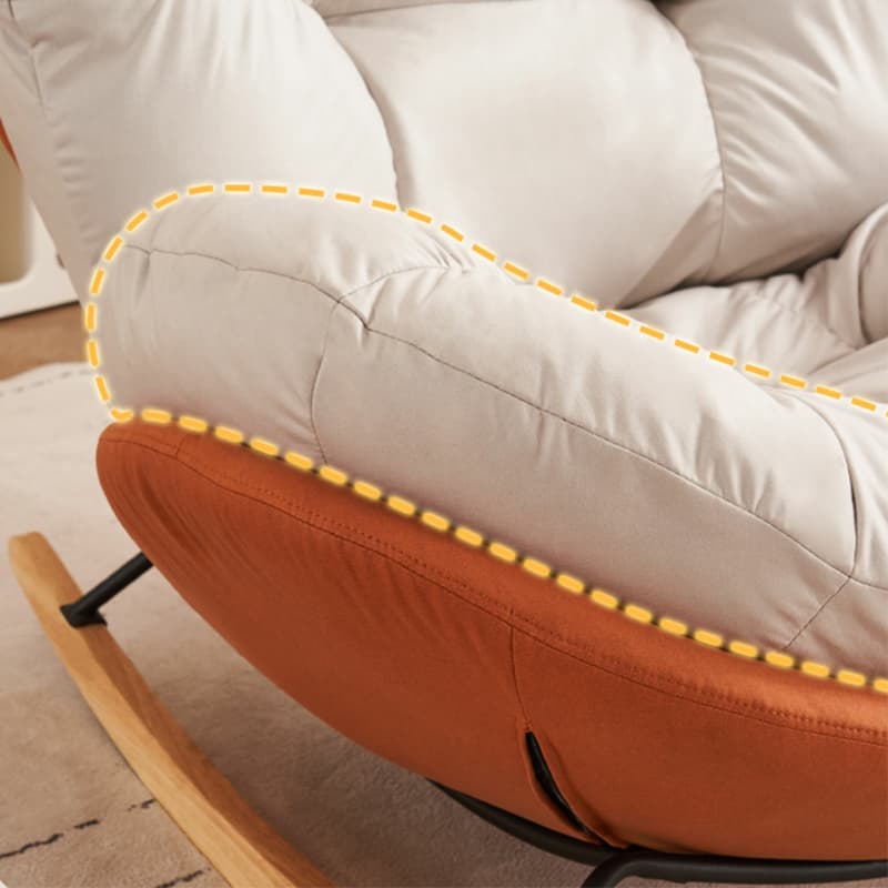 Chic Upholstered Small Rocking Chair in Natural Wood with Tufted Back and Stylish Modern Design - image 13