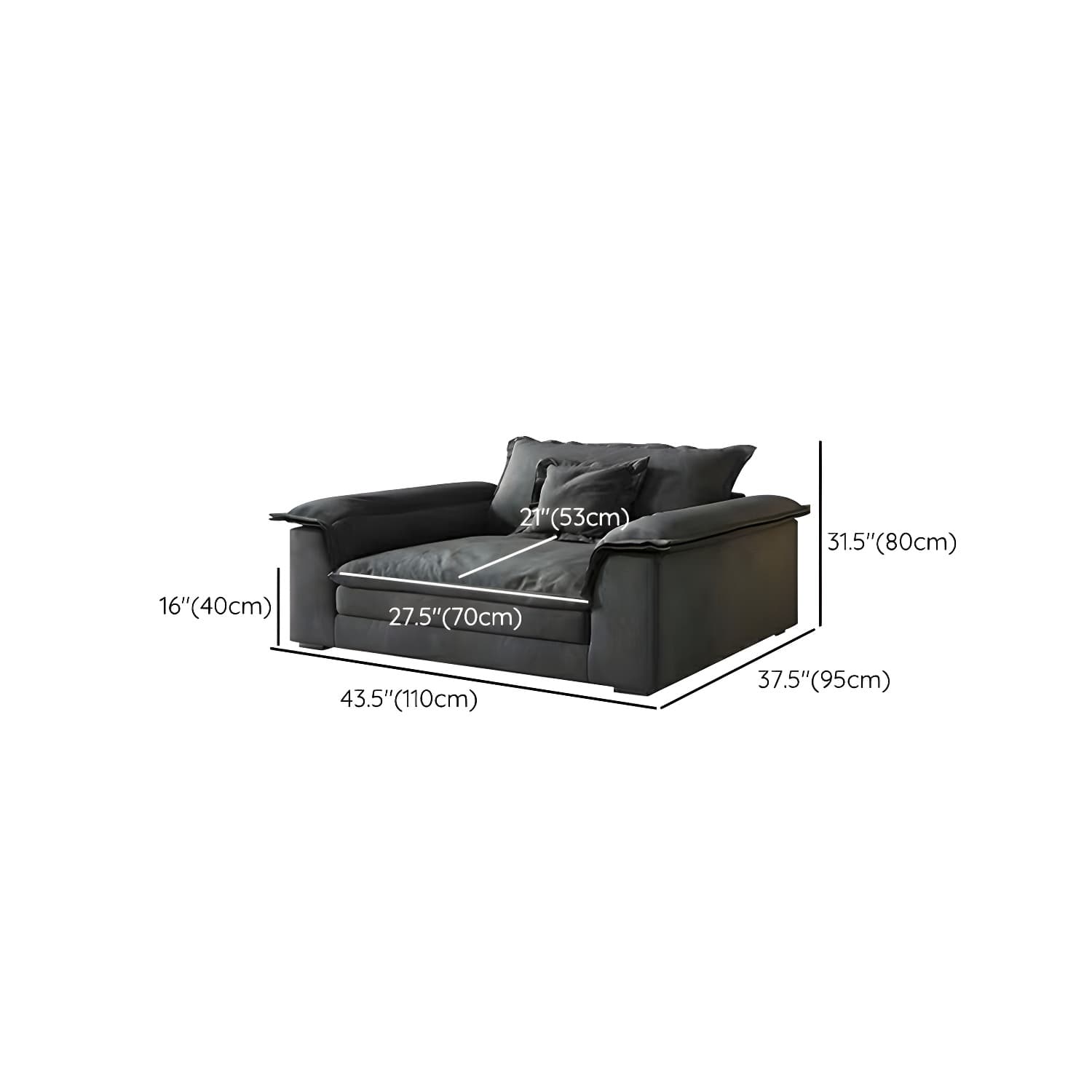 Grey Mid-Century Modern Sofa with Wood Frame and Tech Cloth Upholstery - image 19