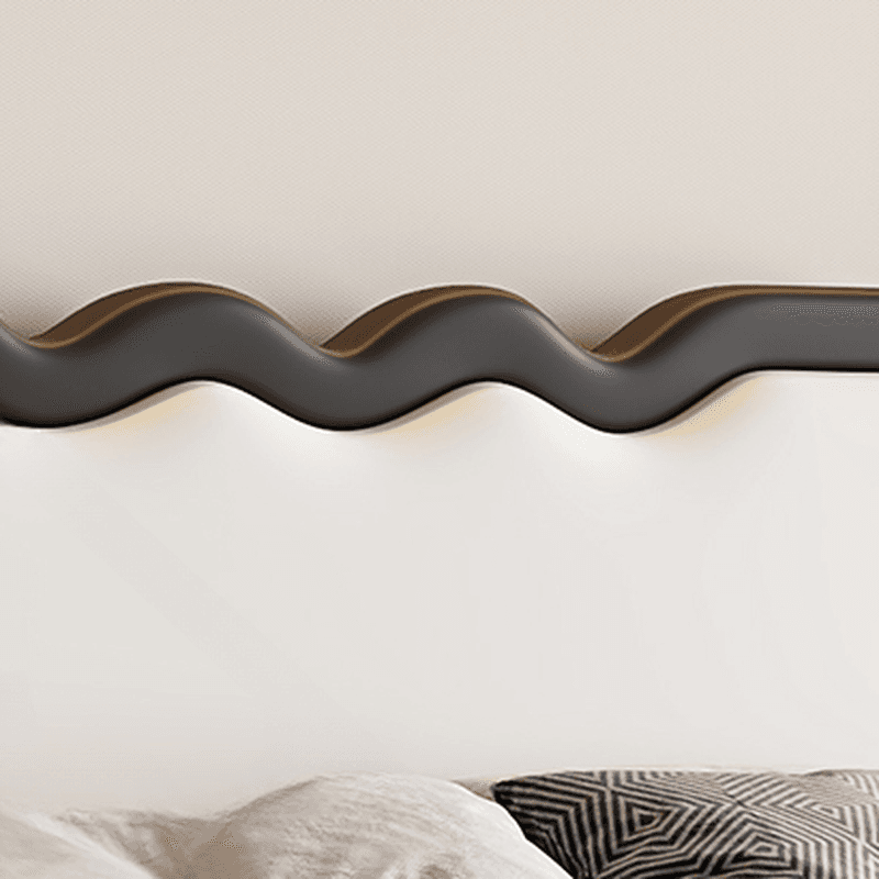 Modern Simple Style Panel Headboard in Natural Wood for California King/King/Queen Bed with No Distressing, Sponge Upholstery Fill, Free-standing Standard Installation, and Standard Height - image 11