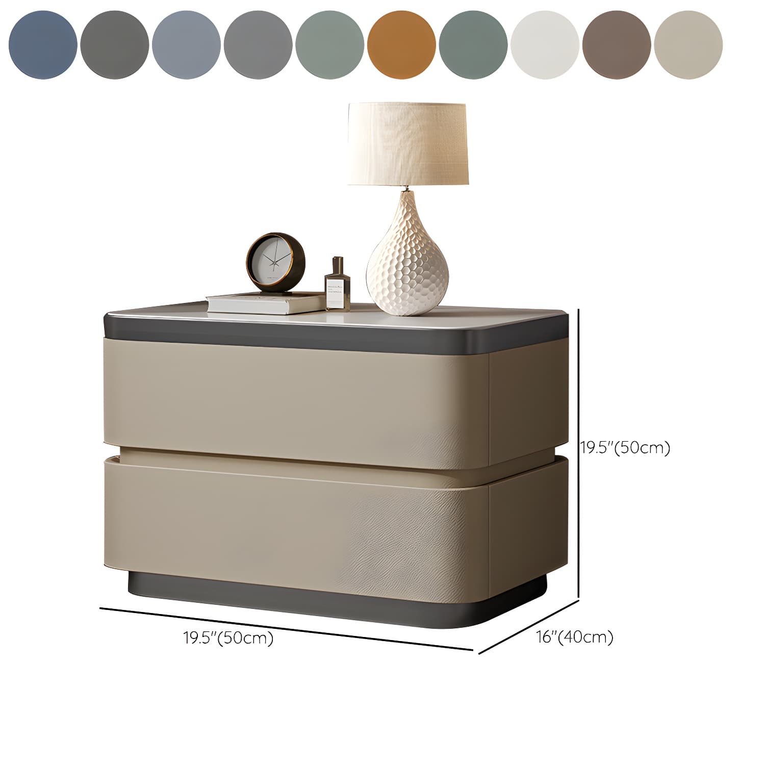 Scandinavian Bedside Cabinet Made of Solid Wood with Two Drawers for Bedroom - image 18