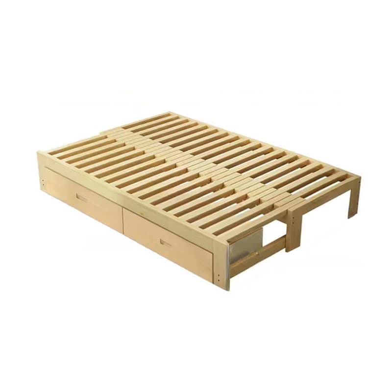 Unfinished Color Pallet Bed Frame with 2 Storage Drawers, Lumber Frame, Easy Assembly for Living Room - image 17