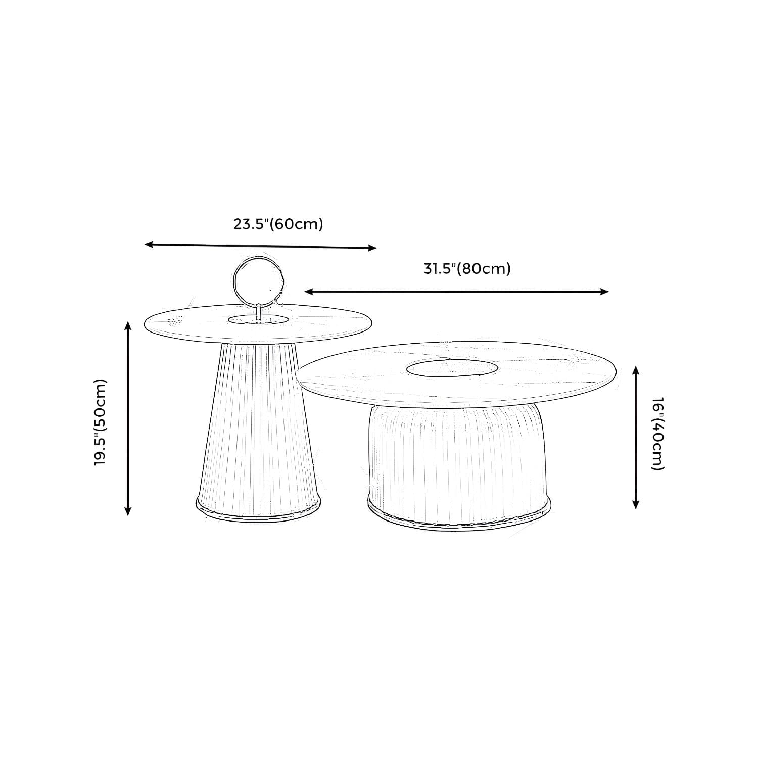 Modern Metal Cocktail Table Round Pedestal Coffee Table - White - image 17