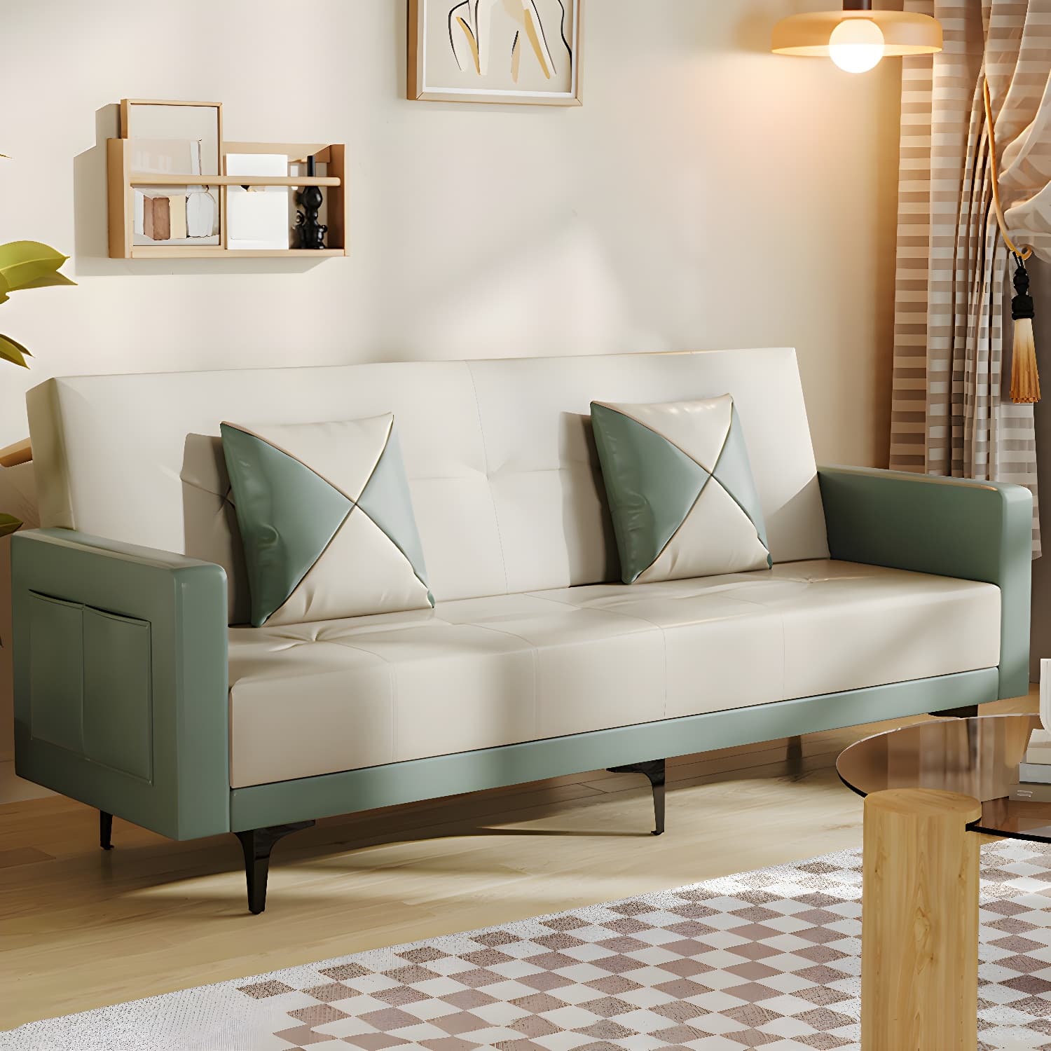 Modern Folding Double Chaise in Natural Color for Drawing Room - image 19
