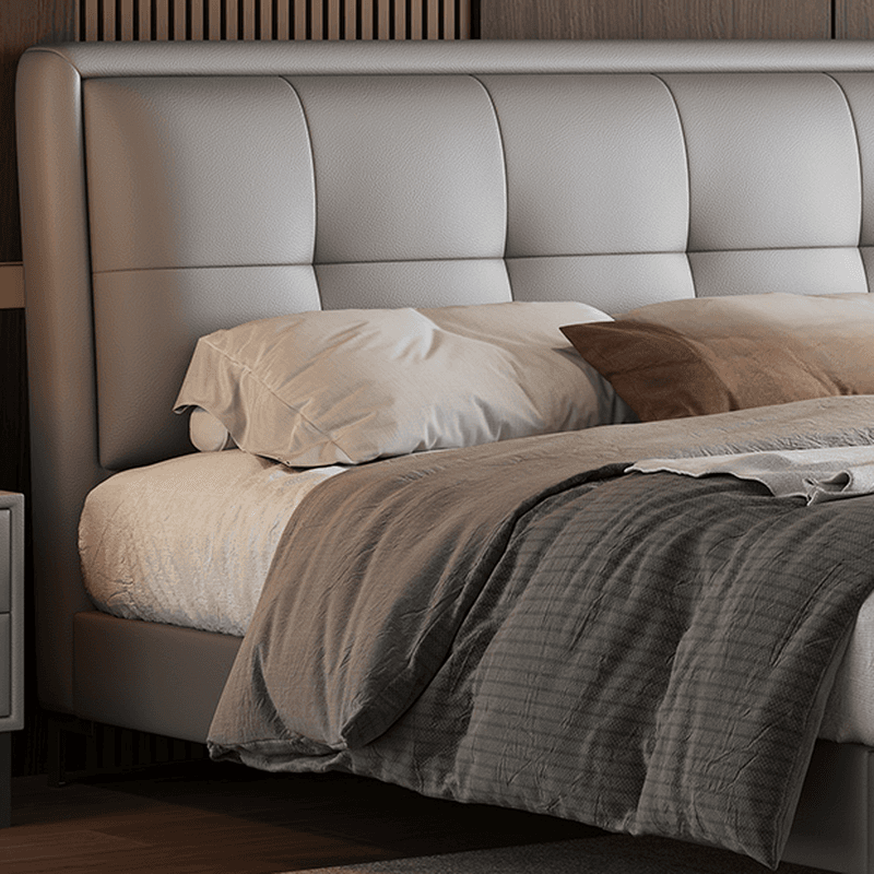 Light Gray Solid Color Storage Bed with Pine Wood Frame and Button-tufted Design for Living Room