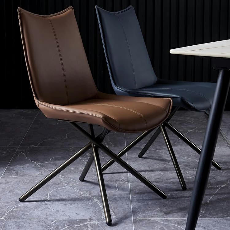Leather Stable Framed Armless Chair with Foot Pads Restaurant - image 8