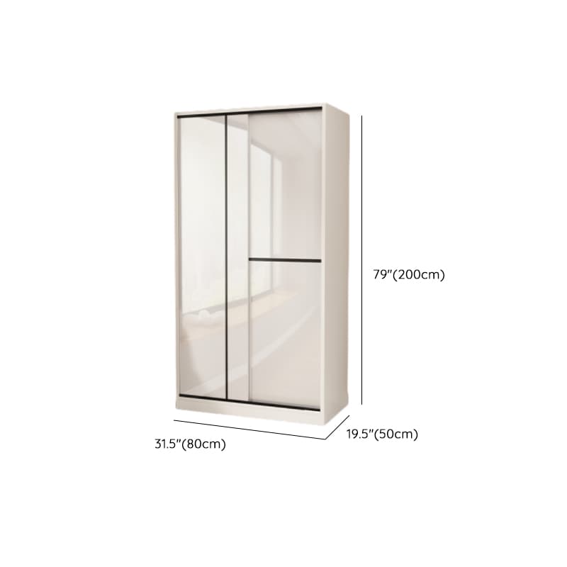 Chalk Modern Timber Self-supporting Wardrobe with Soft Close Door and Clothing Rod, Slipping Mechanism - image 10