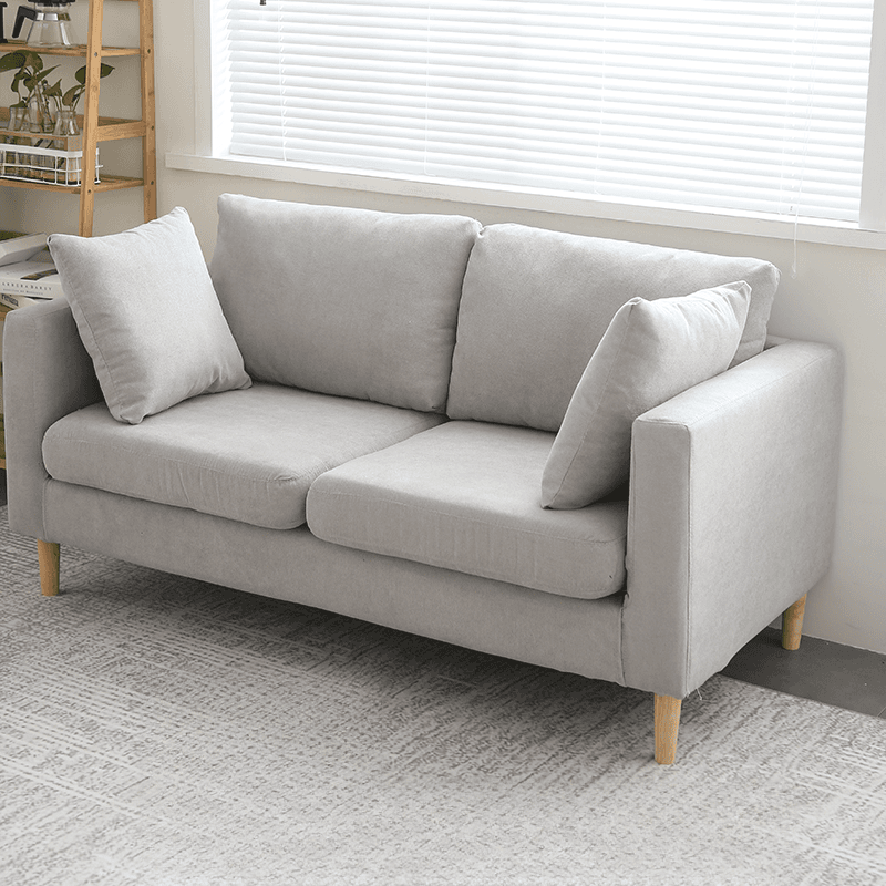 Cream/Dove Grey/Cerulean Loveseat with Slipcover, Wide Pillow Back, Receptacle and 2 Pillows - image 14