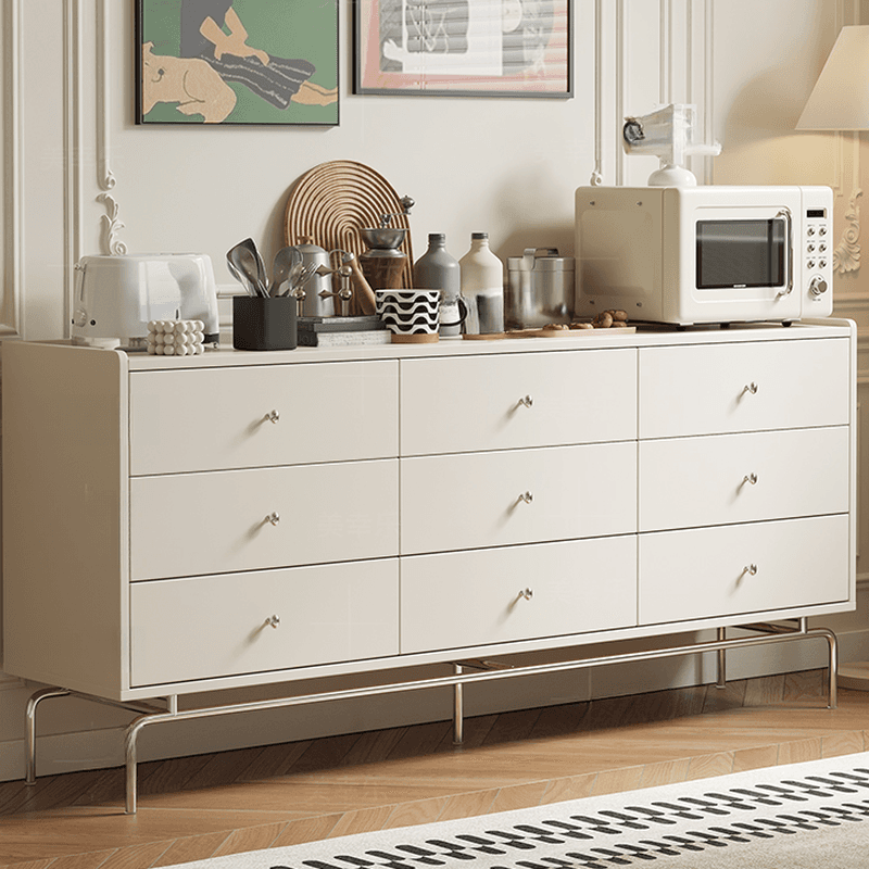 Chalk Casual Raw Wood Console Dresser/Semainier with 9/6/5 Drawers in Horizontal/Vertical Orientation