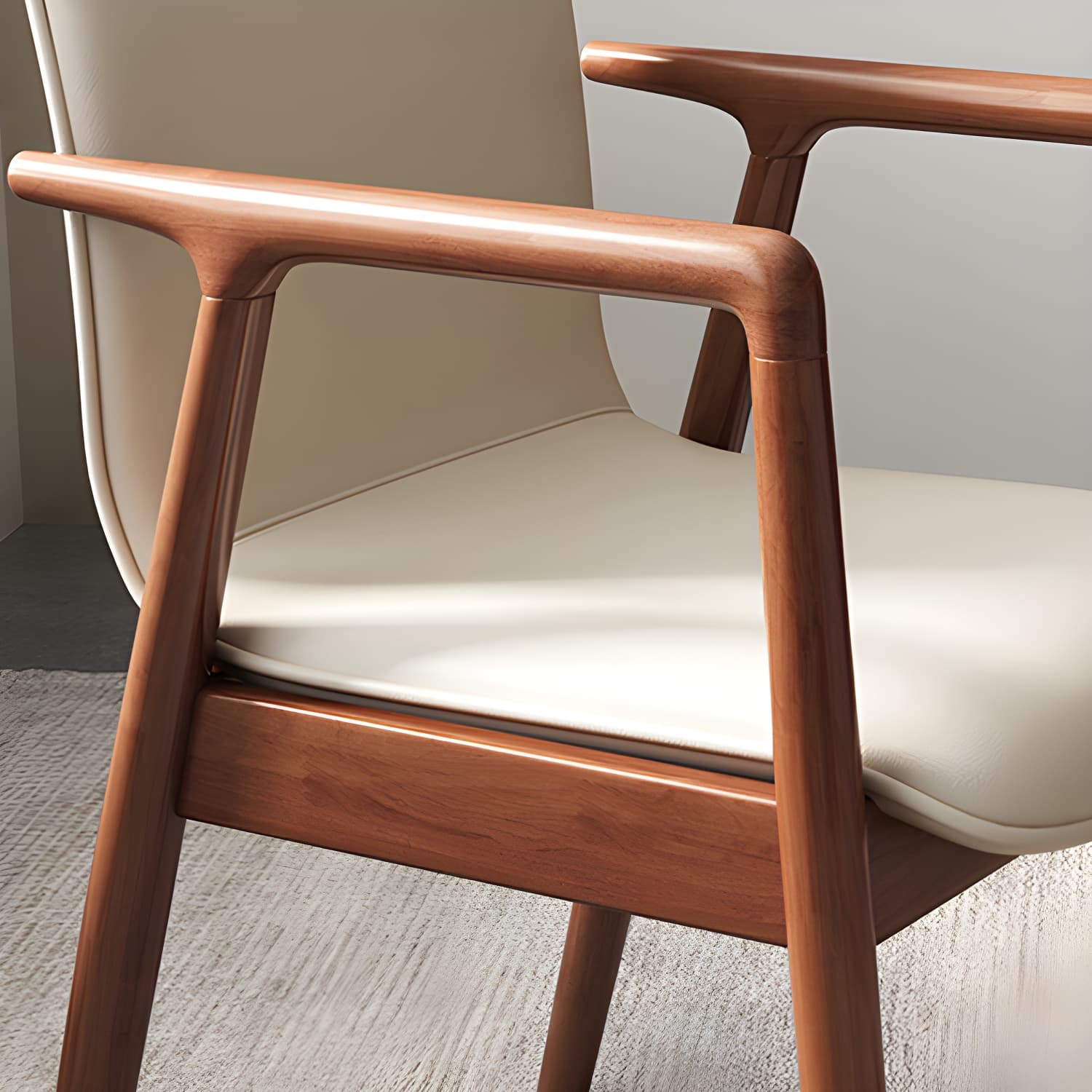 Modern Style Chair Dining Arm Chairs with Wooden Legs for Kitchen - image 14