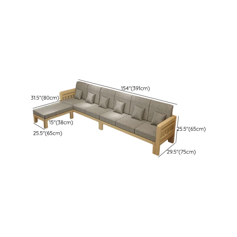 Cosy Cotton and Linen 2-Piece Sectional Sofa with Stylish Wooden Frame - image 18