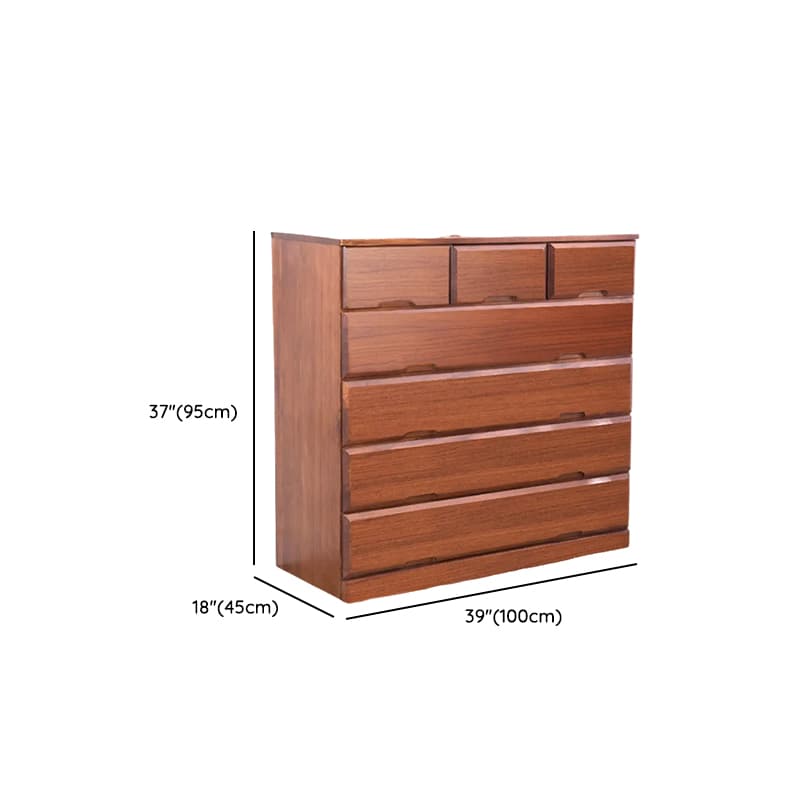 Sepia Minimalist Raw Wood Lingerie Chest/Dresser Vanity Combo with Multiple Drawers in Vertical/Horizontal Orientation - image 9