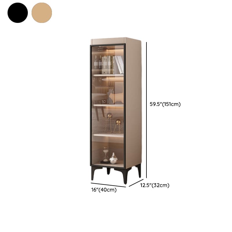 Simple Rectangular Standalone Accent Cabinet with Closet, Laminate Countertop, Glazed Door, and Sand Top - image 10