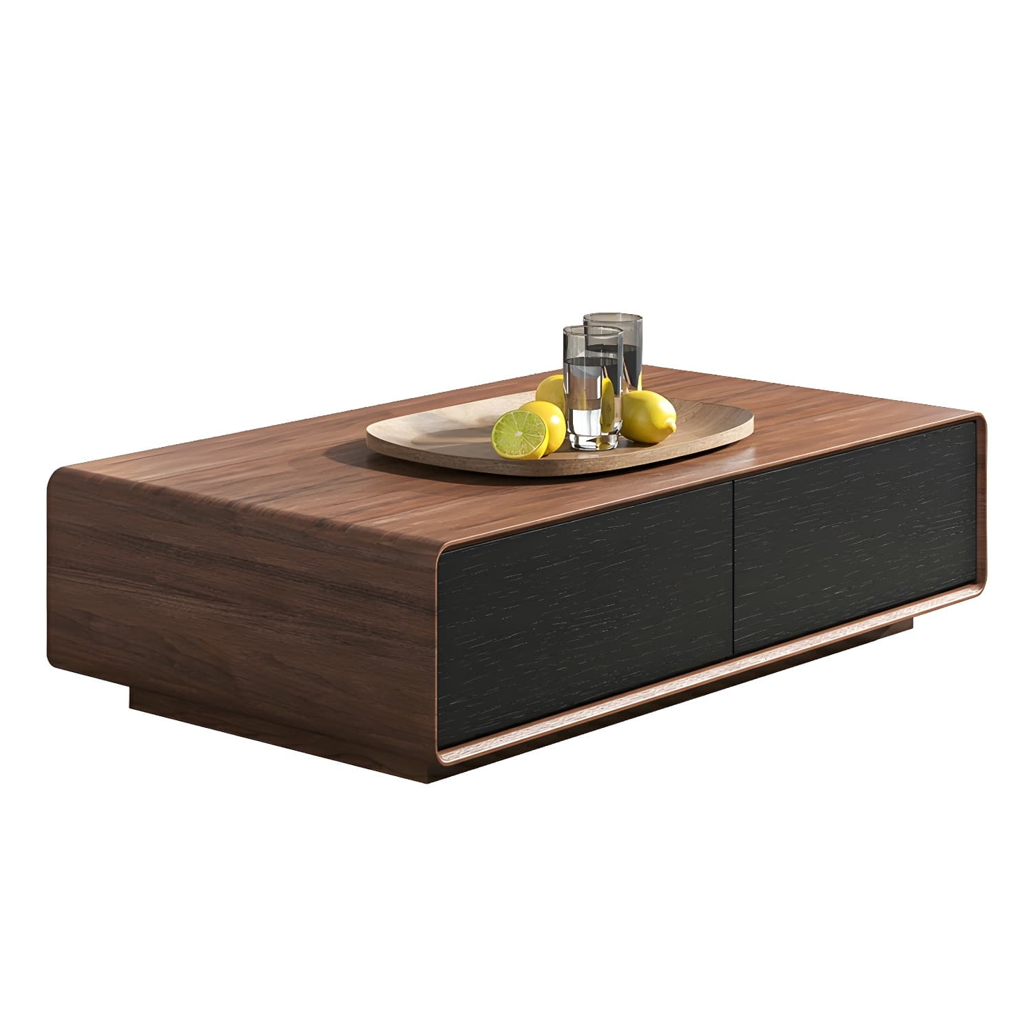 Modern Wood Coffee Table with Drawers - Rectangular Shape and Storage Included - image 5