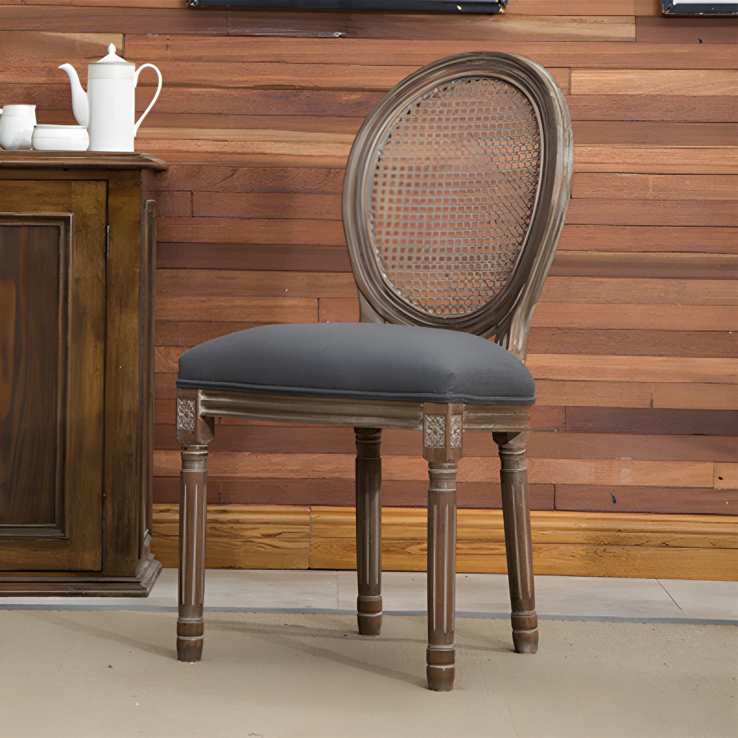Farmhouse Dining Chair with Wood Legs King Louis Back Side Chair for Home Use - image 3
