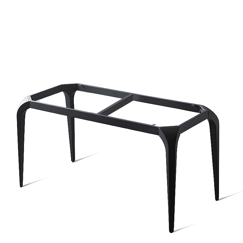 Minimalist Rectangular Dining Table with Slate Stone Top, Fixed Table, Storm Gray/White/Brown Colors - image 17