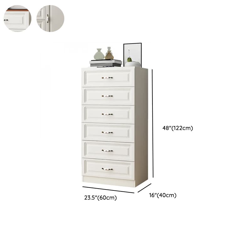 Sleeping Room Use Trendy White Wood Wardrobe Chest with Shelves - image 14